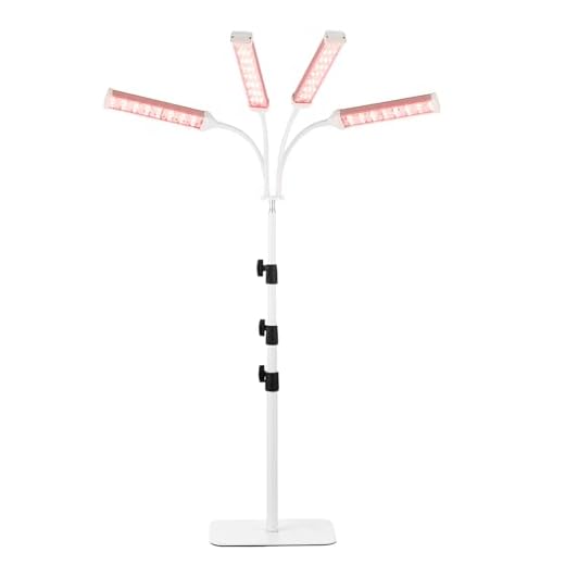 Arikashin Red Light Therapy Lamp with Adjustable Stand, Timer, Height, Brightness - 660nm, 660nm+850nm, 660Nm+940nm- Effective for Body and Skin Vitality, 3-Head,White,27W