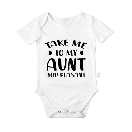 Take Me to My Aunt You Peasant Bodysuits, Funny Baby Clothes, Boys Girls Infant Cotton Romper Jumpsuit 0-24 Months