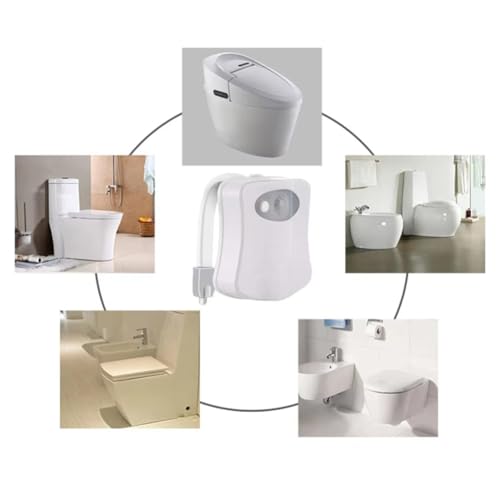 TMRBBesty LED Toilettenlicht,Toilette Licht WC-Nachtlicht,Toilettenschüssel Nachtlicht,16 Farben Toilettenlicht mit Bewegungsmelder,WC Licht,Verwendet für Badezimmer und Toiletten (Ohne Batterien)