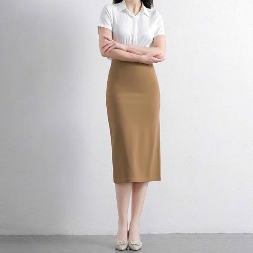 Women's Classic Below Knee Pencil Skirt Stretch Line Midi Skirts of Business Casual Outfits 2025 Teacher Outfits2