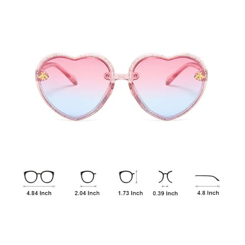 Ridering 3Pcs Toddle Kids Heart sunglasses,Girl Cute Flower Sunglasses UV400 Protection Fit For Toddler Age 2-4 Sunglasses4