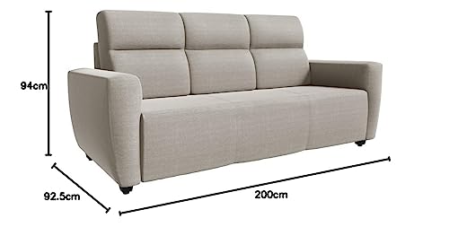 Image of Wakefit Sofa Set | 3 Year Warranty | Sofa 5 Seater, 5 Seater Sofa for Living Room, Wooden Sofa Set, Sofa Set 3+2 Seater - Belize(Omega : Pearl)