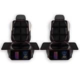 2ud Protector Asiento Coche Silla Bebe | Impermeable | Antideslizante | Compatible ISOFIX | Funda Universal con Bolsillos y Alas Laterales| Protege Tapicería de Derrames, Arañazos y Suciedad