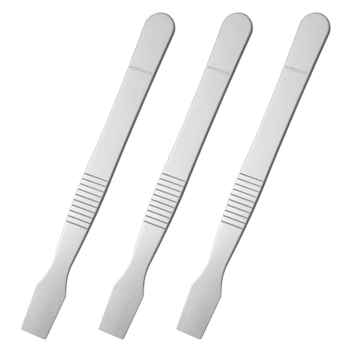 3Pcs Small Metal Scrapers Tool, Handy Non-Scratch Crevice Cleaning Tool Flathead Scraper Tools for Tight Spaces Multi-Purpose Label Scraper Perfect for Removing Oil Stains, Kitchen, Stains, Paint