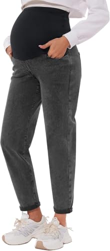 Genérico Jeans de Embarazo para Mujeres sobre su Vientre y cómodos Jeans de Novio estirado de Mezclilla, Pantalones de embarazoGrey,2XL