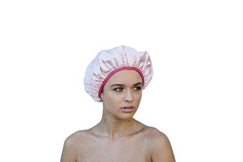 Dilly's Collections Luxury Microfiber Shower Caps - Triple Layer With Extra Protection - Saves The Blow Wave - Baby Pink Design Shower Cap For Women
