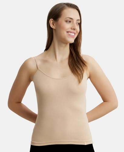Image of Jockey 1487 Women's Super Combed Cotton Regular fit Rib Camisole with Adjustable Straps and Stay Fresh Treatment (Pack of 2)