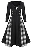 Eigenschaften - Vintage, A Line, High Low Design, , Langarm, Schnüren, Spitzen, Knielang, Trompetenärmel, V Ausschnitt, Kurzarm, Lace-Up, Hohe Taille, Layered.