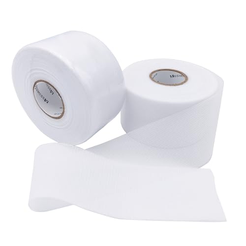 Misswendyfuse Fusible Batting Seam Tape for Quilt Sewing, Single-Side Adhesive Warp-Knitted Stretchy Fabric,White?2 Rolls,1.57