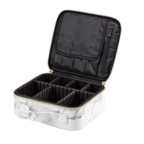 Bolsa de maquillaje jaspeada ligera: despídete del desorden con gran capacidad de PU