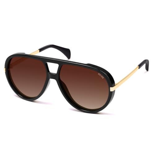 SOJOS Retro Oversized Aviator Polarized Sunglasses for Women Men Vintage Shield Large Shades Black/Brown by SOJOS - Used condition - US$17.09