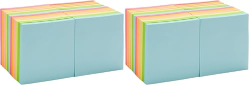 Notas adhesivas de tamaño estándar de 7,6cm x 7,6cm con un total de 48 blocs de colores surtidos