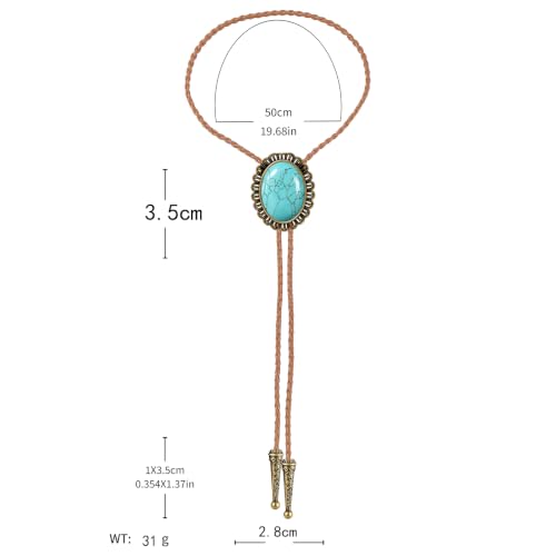 Image of GelConnie Native American Bolo Tie Rodeo Cowboy Leather Necktie Western Necklace Costume Accessories for Men,Women