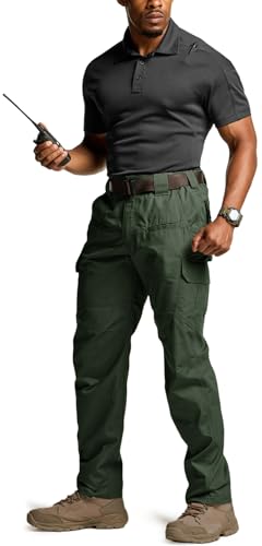 Image of CQR Men's Tactical Pants, Water Resistant Ripstop Cargo Pants, Lightweight EDC Work Hiking Pants, Outdoor Apparel