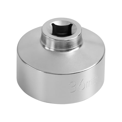 Norkmdi Car 36mm Oil Filter Wrench, 3/8" Drive Low Profile 6-Point Steel Socket Wrench, Heavy Duty Automotive Oil Filter Cap Removal Tool, Compatible with 320i 325d X3 X4 Z4