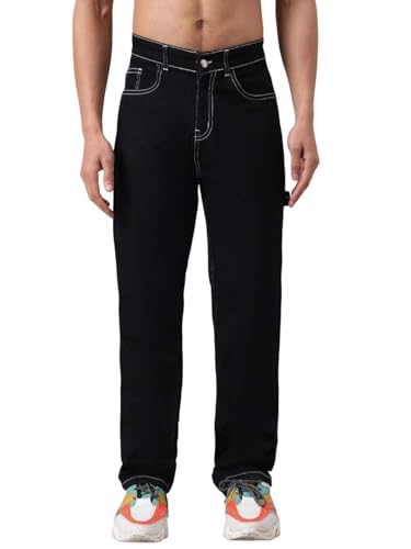 Image of KOTTY Men's Relaxed Fit Straight-Leg Jeans|Comfortable & Durable Denim Jeans