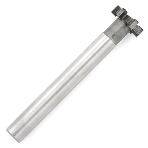 HALLMERS Brazed Carbide T Slot Milling Cutter 22mm Cutting Diameter 6mm Blade Height 6 Flute Tip Tipped Head 12mm Shank for Moulding Steel, Carbon, Iron, Alloy, Router Drill Bit Metalwork Tool