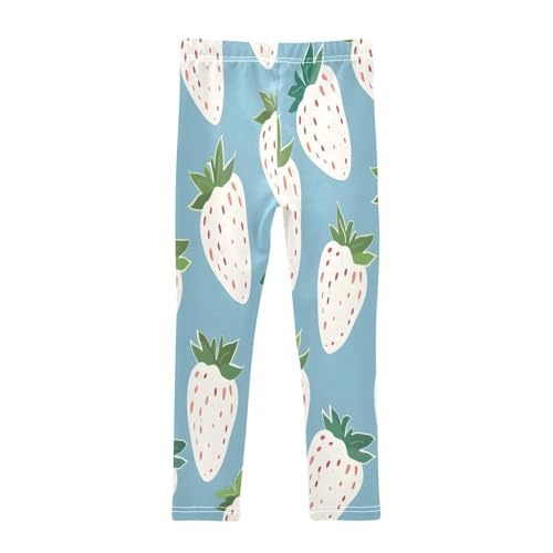 Bolaz Toddler Girls Leggings Printed Yoga Pants Leggings White and Strawberries for Kids2