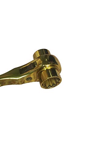 MRNOLA Scaffold Ratchet Gold Wrench Solid Spanner 19mm/22mm/Hexagon Scaffold Podger Ratchet Spanner Ratcheting Socket Wrench 3/4-7/8