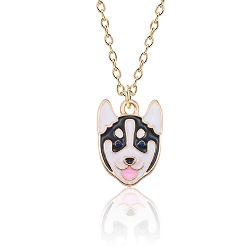 MYANAIL Cartoon Pet Dog Pendant Necklace for Women Husky Shiba Lnu necklace Creative Animal Jewelry Clavicle Necklace for Birthday Gift