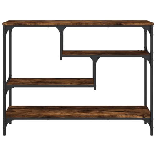 Mesa consola de roble para el pasillo estrecho con espacio de almacenamiento 6