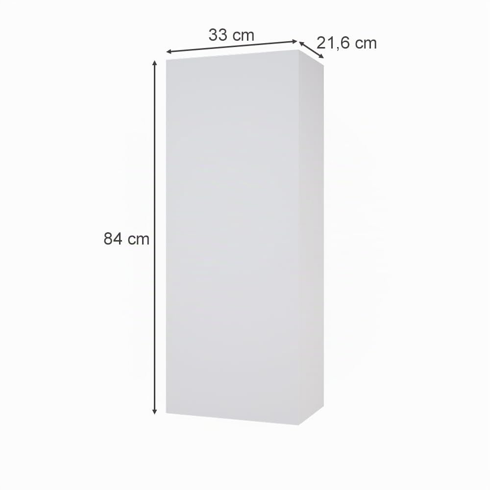 Vicco Armario de baño Gloria, Blanco, 33 x 84 cm | con 2 estantes, con recorte para sifón y combinable con la serie Gloria