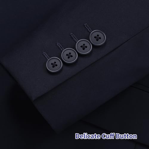 AMY ZHU Men&rsquo;s Classic Fit Premium Suit Separates &ndash; Stretch Blazer & Flat Front Dress Pants for Business Wedding Wear Navy