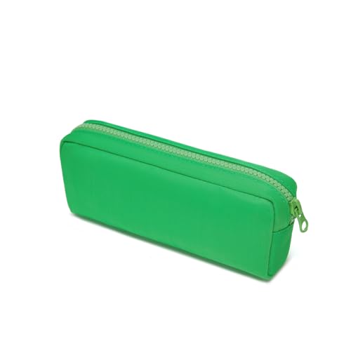 Image of Color Pencil Case Simple Oxford Fabric Bag for Student Lightweight Design (Grass green,Oxford Fabric)