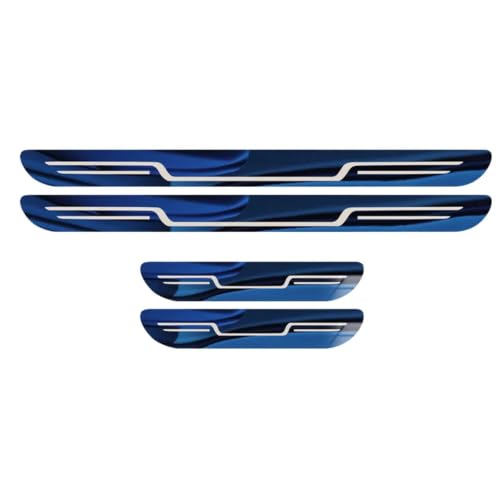Protecteurs de seuil acier inoxydable Fiat Abarth 595 500e 600e bleu