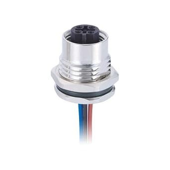 M12 Female 5Pin Panel Connector, B-Code 1M 22AWG Shielded Wire, Industrial Signal Transmission, for High-Precision Equipment Technicians