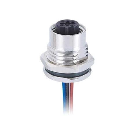 M12 Female 5Pin Panel Connector, B-Code 1M 22AWG Shielded Wire, Industrial Signal Transmission, for High-Precision Equipment Technicians