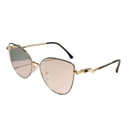 Lunettes anti-lumière bleue œil de chat en métal rétro pour femme