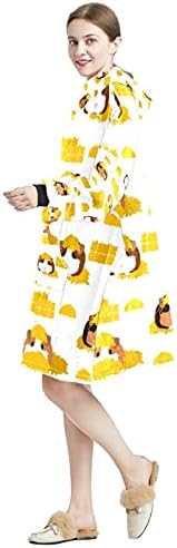 Eslifey Oversized Hoodie Blanket Sweatshirt, Sherpa Flannel Wearable Blanket Hoodies with Pocket for Adults Men Women, Doodle Guinea Pig