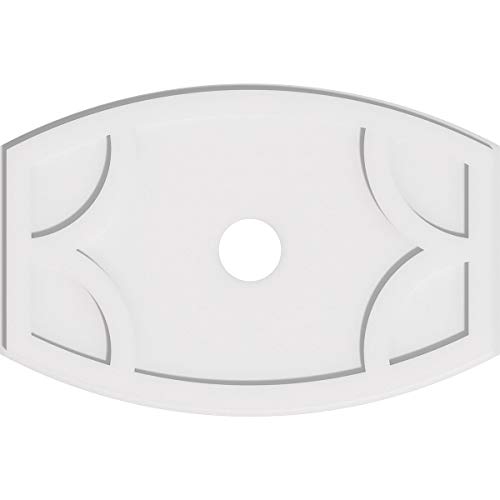 Image of Ekena Millwork CMP32X21KY-04000 Kailey Architectural Grade PVC Contemporary Urethane Ceiling Medallions 32 inchW x 21 3 /8 inchH x 4 inchID x 17 1 /4 inchC x 1 inchP