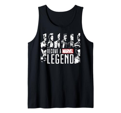 Camiseta de tirantes Marvel Legends para hombre con diseño de perfiles de héroes del cómic