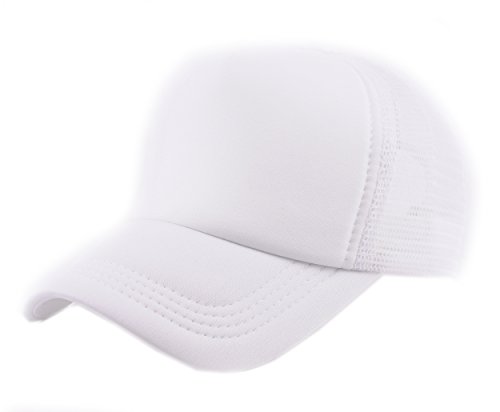 Image of NYFASHION101 Plain Mesh Trucker Hat - Breathable 6-Panel Daily Snapback Cap, Customizable Ideal for DIY Embroidery & Patches