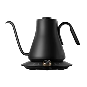 Cocinare FLOW M9 Electric Gooseneck Kettle, ±1℉ Temperature Control for Pour-over Coffee & Tea, Stainless Steel Interior, Quick Heating for Boiling Water (Ebony Black)