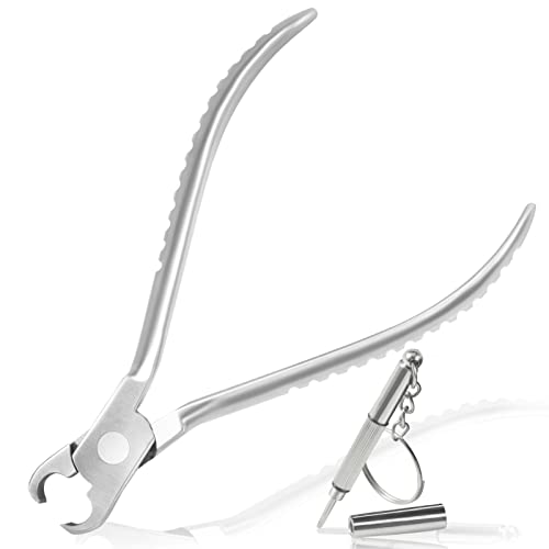 LEONTOOL Eyeglass Cutting Pliers 5 Inch Eyeglasses Repairing Plier for Cutting Long Screws Plastic Rubber Plugs Eye Glasses Repair Cutter Plier with Professional Eyeglass Repair Screwdriver
