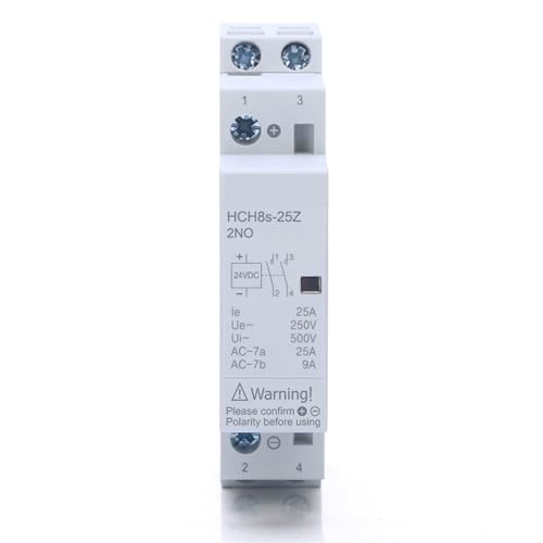 Contacteur DC24V 25A 2P commute automatiquement vos circuits sur rail Din