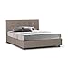 Talamo Italia Lit Coffre Star double, Made in Italy, Lit et tête de lit en éco-cuir, Ouverture frontale, convient pour matelas 160x190 cm, Taupe