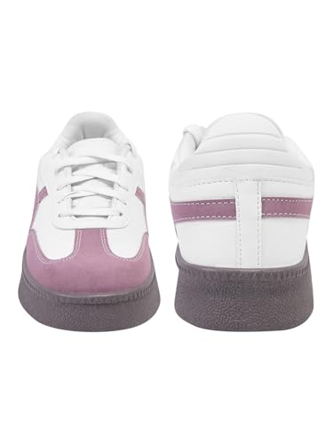 Image of Shoetopia Women's Casual Sneakers || Lace-Up Low-Top Shoes with Cushioned Sole || Trendy Daily Footwear Walking