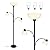 Luvkczc Floor Lamps for Living Room, 72" Tall Torchiere Floor Lamp with 8W Adjustable Reading Lights, Industrial Lamps for Living Room, Bedroom, Office, Black Tree Floor Lamp, 3 Bulbs Included