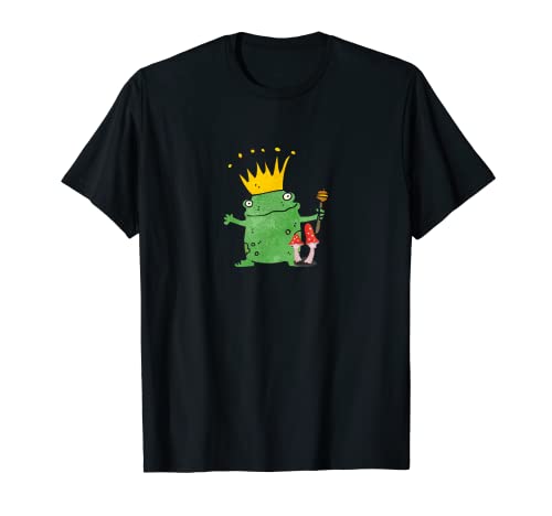 Kawaii Cottagecore Rana Príncipe Princesa con seta Camiseta