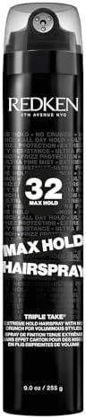 Redken Max High-Hold Hairspray, Humidity Protection, Anti-Frizz, No Crunch, For All Hair Types, 255 G