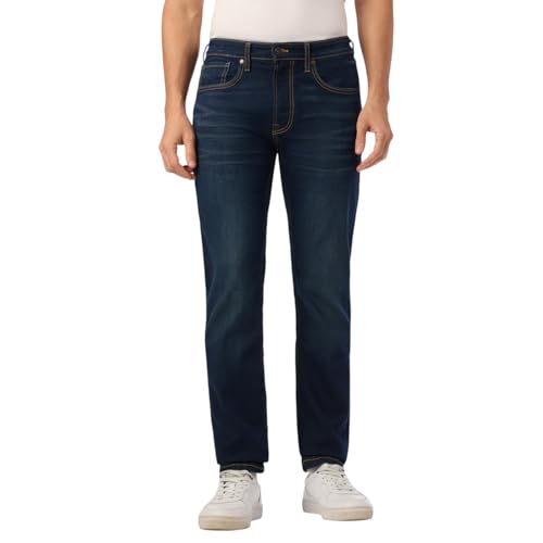 Image of Pepe Jeans Men's Straight Fit Jeans|Mid Rise |Stretchable Fabric| Jeans for Men | Available in Plus Size