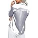 Baxtayel Women Satin Silk Button Down Shirt Casual Long Sleeve V Neck Blouse Loose Dressy Business Work Office Tunic Tops Silver