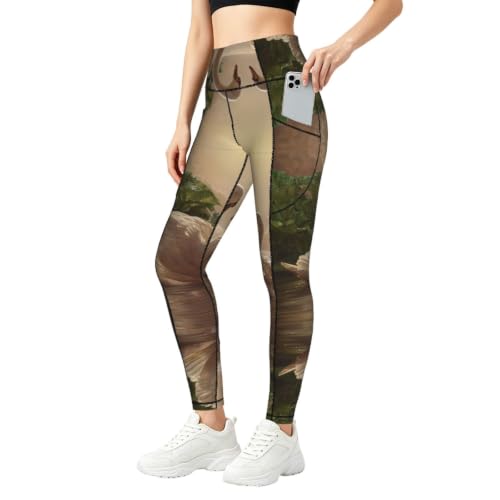 Leggings de yoga con bolsillo pantalones deportivos elásticos de cintura alta mujer