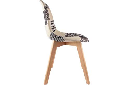 Chaise scandinave patchwork bicolore Norway pour salle à manger - 3