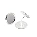 HONGTAI 50pcs / Lot Vierge en Acier Inoxydable Boucle d'oreille De Base 8 10 12 14 Mm Cabochon Secours Set Déflecteur Bac (Color : Silver, Size : 16mm x 50pcs)