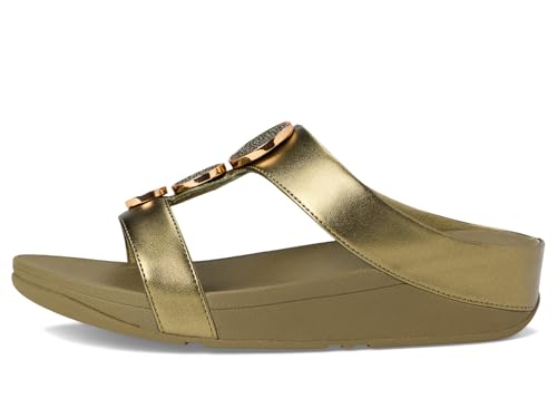 Image of FitFlop Halo Bead-Circle Metallic H-Bar Slides